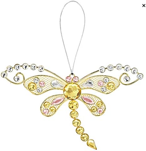 Gnz Sparkle Dragonfly Pink Gold Clear Ornament 1