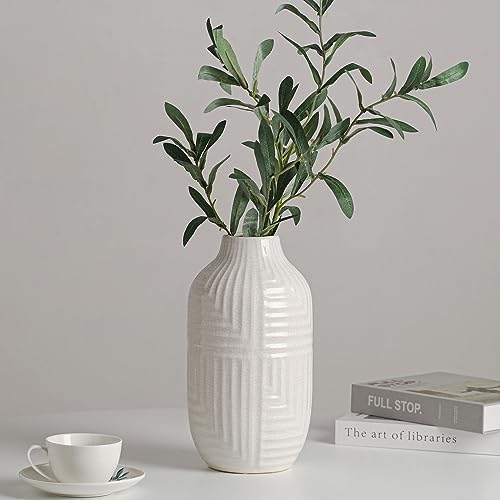HJN White Ceramic Vase - Modern 106 H