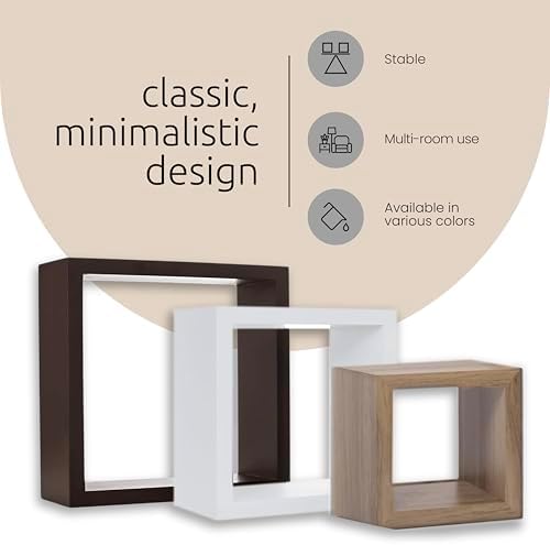 Kiera Grace Cubbi Floating Shelves Set of 3 White 5 7 9 Inch