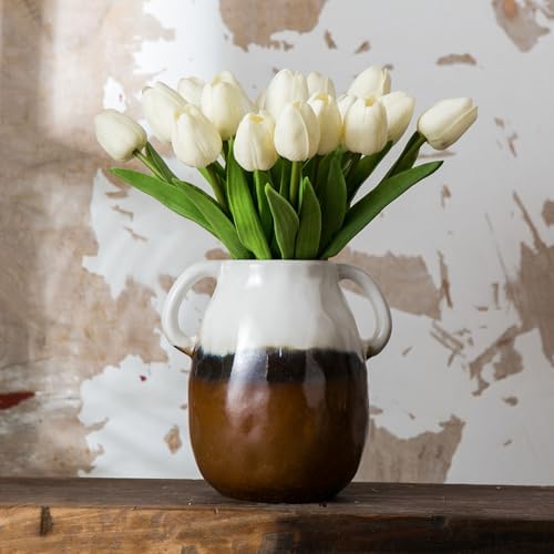 Sowlvenco Ceramic Vase with 2 Handles 7 Inch Gradient