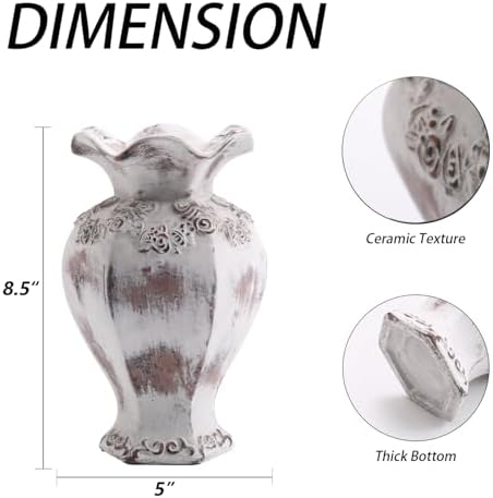 Rustic Farmhouse White Ceramic Vase 85 Inches
