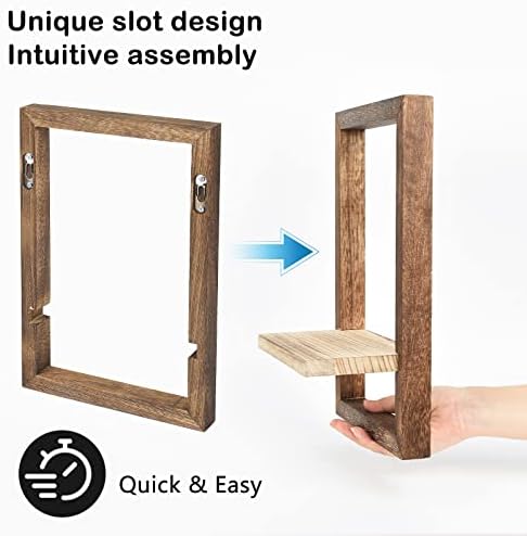 Rustic Square Floating Shelves Set of 4 for Wall