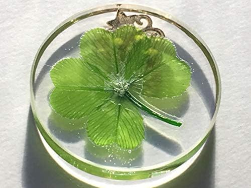 Real Four Leaf Clover Good Luck Pocket Token with Metal Ornament