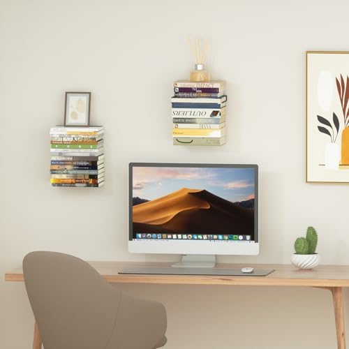 Invisible Floating Bookshelves 4 Tier Wall Mount Bookcase