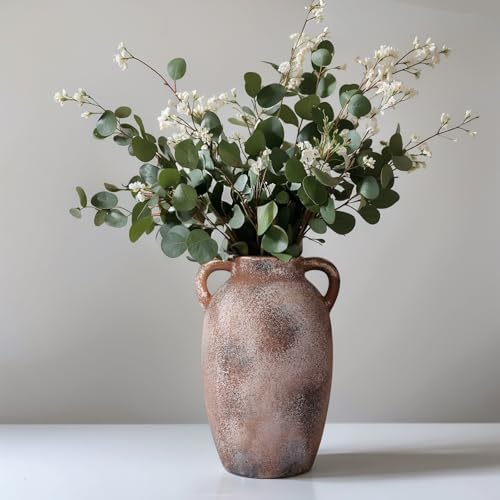 Rustic Ceramic Vase with 2 Handles