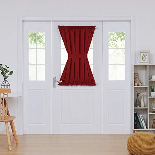 Deconovo Blackout Door Curtain - Thermal Insulated Privacy Curtain for French and Front Doors with Adjustable Tieback