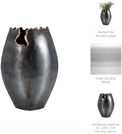 Sagebrook Home Modern Metal Vase 14 Inch Black