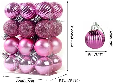 3cm Bright Shatterproof Christmas Ornament Set