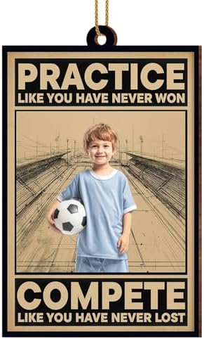 Practice Like You Have Never Won Personalized Soccer Ornament
