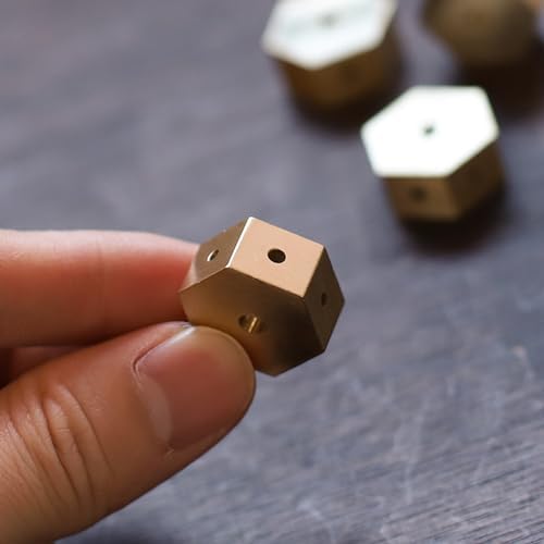 Mini Dual Purpose Incense Holder 3 Pcs Brass Censer with Hexagonal Burner Plate