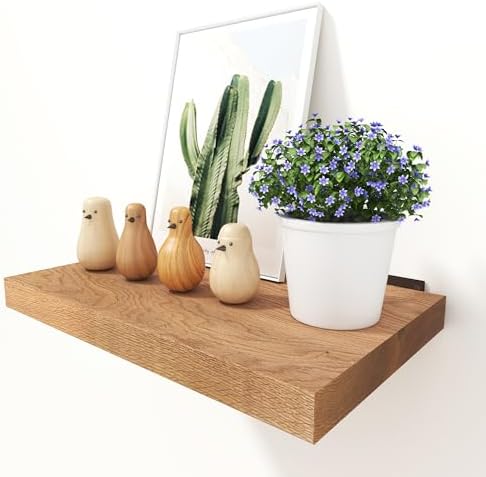 Solid Oak Floating Shelves 16x10 Inch Heavy Duty