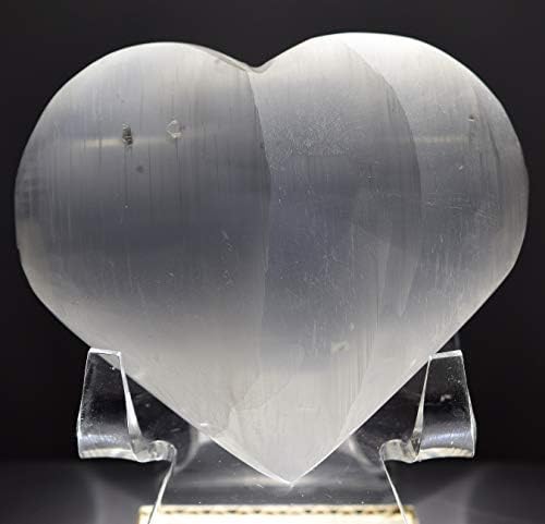 29 Inch Selenite Puffy Heart Crystal with Stand