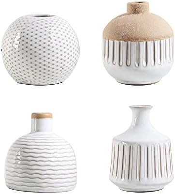 Lizofer Boho Minimalist Ceramic Vase Set of 4