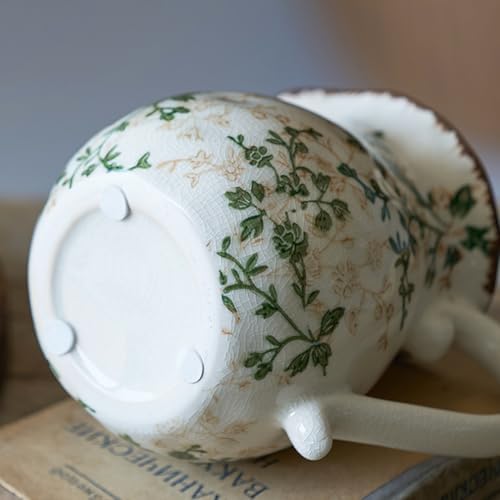 Green Flower Vase for Chinoiserie Decor Ceramic Porcelain Pitcher Vase A1