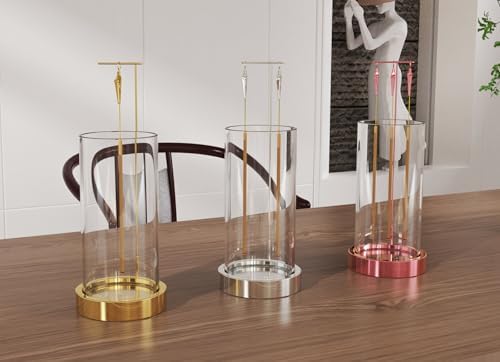 HaisWonsa Incense Holder Ash Catcher - Gold Modern Metal Vertical Burner for Sticks