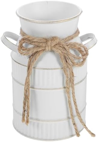 STOBAZA Vintage Galvanized Milk Jug Vase