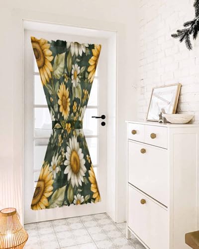 PANJINEXT Door Curtains 54x72 Sheer Thermal Insulated Rod Pocket Drapes with Tiebacks for French Doors