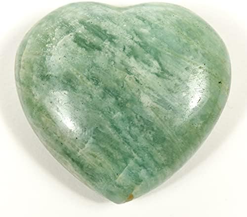 33mm Soft Green Amazonite Heart Stones - 2PCS
