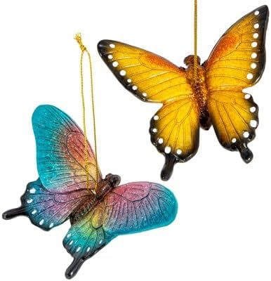 CEROD Butterfly Ornament Assorted Colors Set of Two