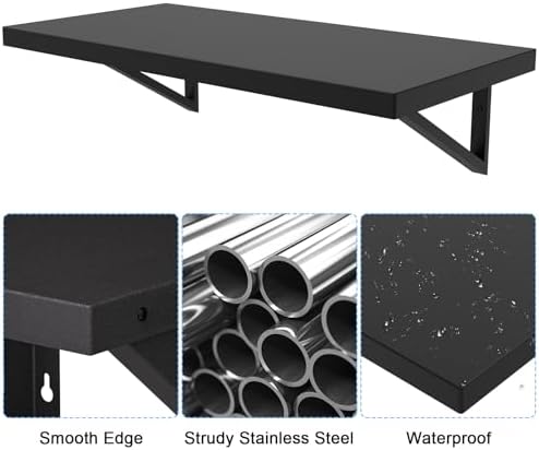 Stainless Steel Shelf 12x24 Inches 250 lb Wall Mounted Floating Shelving