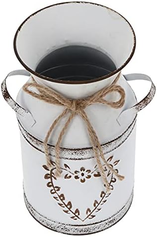 Vintage Flower Bucket Wrought Iron Vase for Home Decor