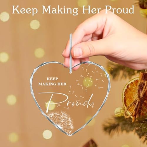 Sympathy Glass Ornament for Loss of Mother - Keep Making Her Proud