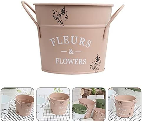 Cabilock Vintage Galvanized Metal Vase Decor