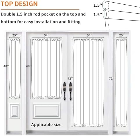 Elegant Door Curtains with Tiebacks and Rod Pockets 1