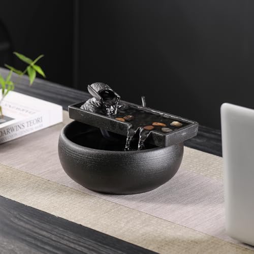 Ceramic Tabletop Fountain for Indoor and Outdoor Use