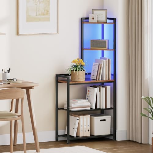 HOOBRO 5-Tier Corner Shelf with LED Light