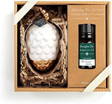 DEMDACO Pinecone White 3 Inch Fragrance Diffuser Ornament Set of 2