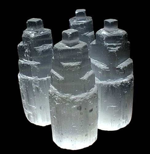 HQRP 4 Inch White Selenite Skyscraper Towers 5PCS