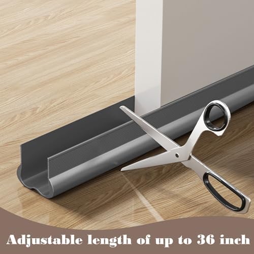 36 Inch Door Draft Stopper with Adhesive Grey