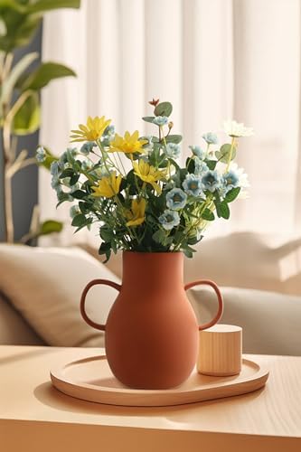 Terracotta Vases Set of 2 8 Inch Decorative Vases