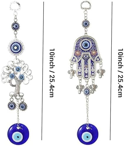 Generic 2 Pcs Blue Evil Eye Butterfly Hanging Ornament for Home and Car