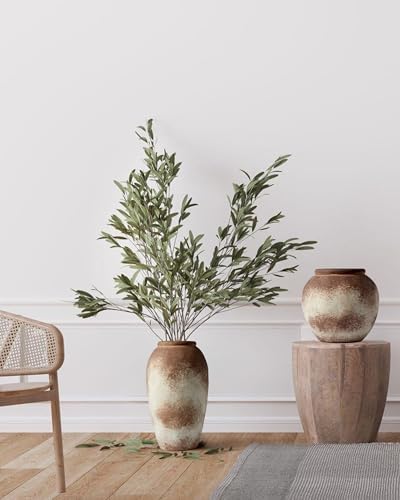UPWOIGH Brown Circular Rustic Ceramic Flower Vase