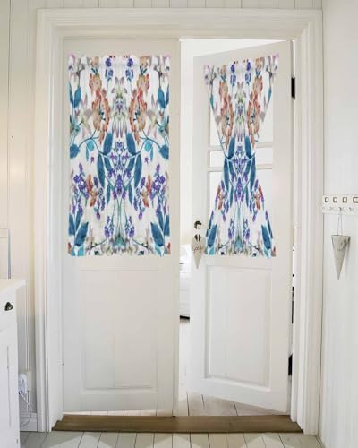 Elegant Door Curtains 54x40 Sheer Panel with Tiebacks