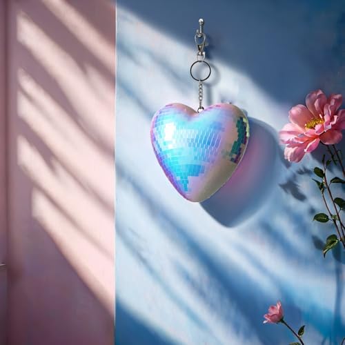 2 Pack Heart-Shaped Mirror Disco Ball Decor