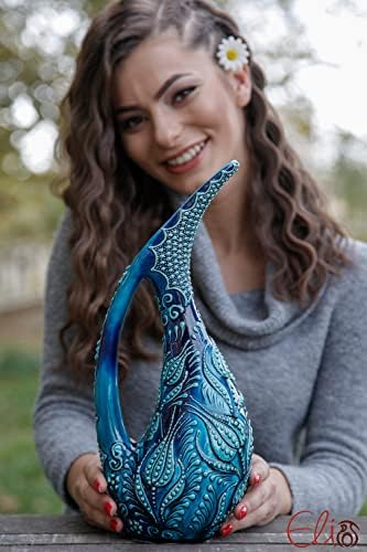 EliPOT Turkish 15 Inch Ceramic Swan Vase