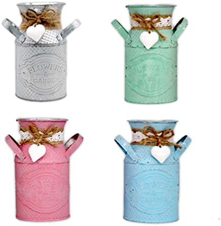 Wakauto Vintage Pink Metal Cube Vase Plant Holder