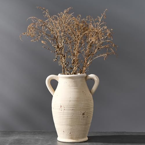 Large Ceramic Rustic Vase with 2 Handles 98 Inch