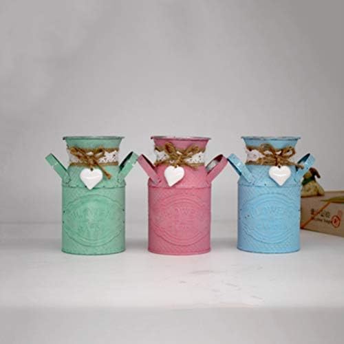 Wakauto Vintage Pink Metal Cube Vase Plant Holder