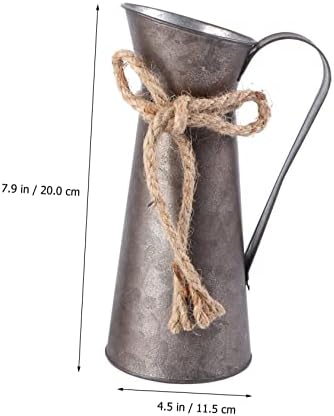 Vintage Desktop Flower Bucket Iron Plant Pot for Home Decor