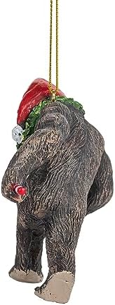 Bigfoot Wearing Santa Hat Ugly Christmas Tree Ornament