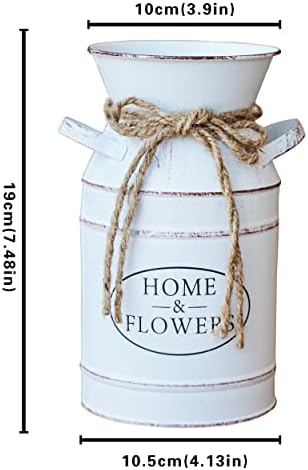 MISIXILE Rustic Farmhouse Vase Galvanized Milk Can