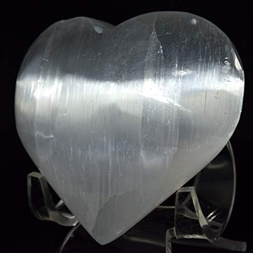 29 Inch Selenite Puffy Heart Crystal with Stand