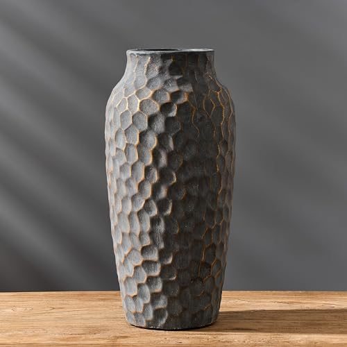 125 Inch Ceramic Rustic Antique Vase with Bronze Finish