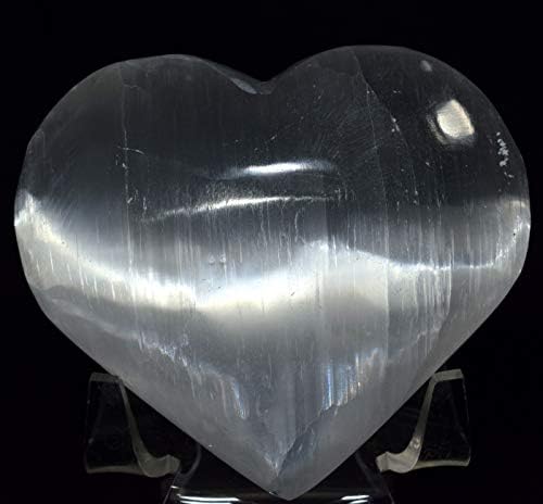 29 Inch Selenite Puffy Heart Crystal with Stand