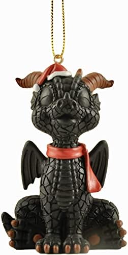 Baby Black Dragon Christmas Tree Ornament Figurine