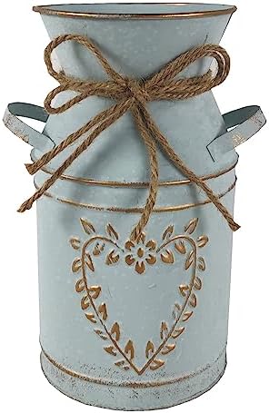 Vintage Galvanized Milk Can Flower Vase with Handle 75 Inch